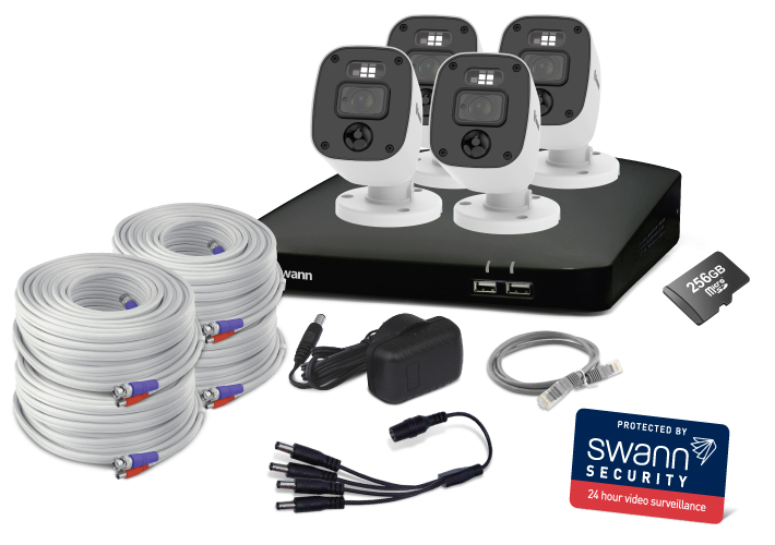 Home 4 Camera 8 Channel 2K DVR 256GB SD Card Security System