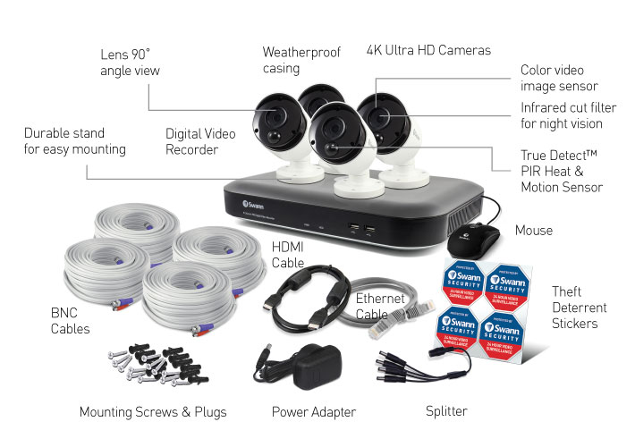 Swann Smart Security System 1080P 4カメラ Swann 1080p HD 4-Camera DVR Security System with Night Vision