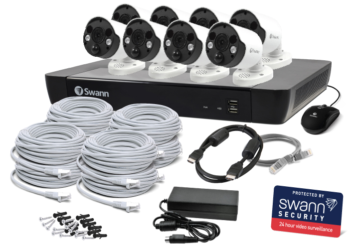 Swann NVR16-8580H 16 Channel Security System: 4K Ultra HD NVR16-8580 with 2TB HDD NVR-8580 Works with Certain PoE Cameras only See Details for info 8 Camera 16 Channel 4K Ultra HD Professional NVR Security System