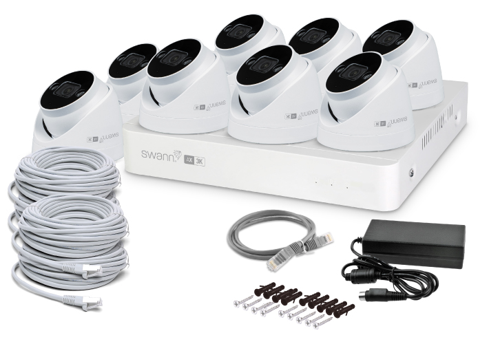 防犯カメラ Swann Professional NVR Security System AdvancedX™ Wired 3K/5MP NVR Security System with 24/7 Recording