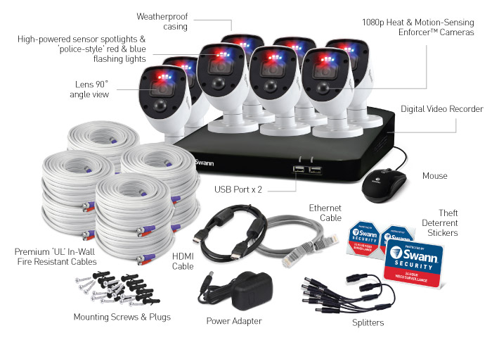 Home 8 Camera 8 Channel 1080p Full HD DVR Security System