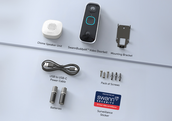 SwannBuddy4K Video Doorbell with SwannShield AI Voice Assistant